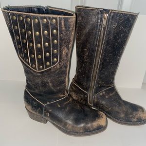 Corral studded leather mid calf boots sz 6.5
